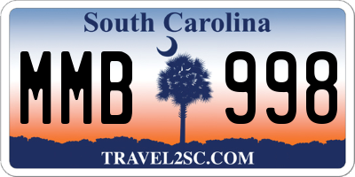 SC license plate MMB998