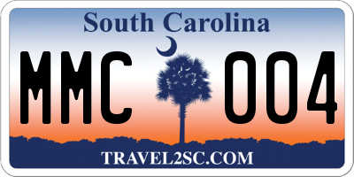SC license plate MMC004