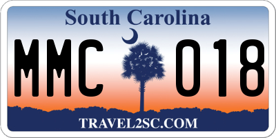 SC license plate MMC018