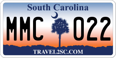 SC license plate MMC022