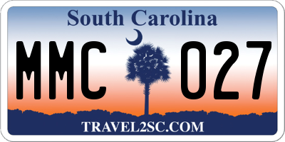 SC license plate MMC027