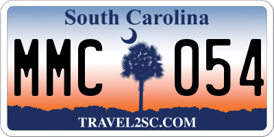 SC license plate MMC054