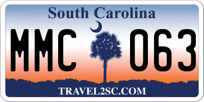 SC license plate MMC063