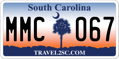 SC license plate MMC067