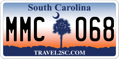 SC license plate MMC068