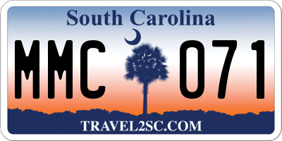SC license plate MMC071