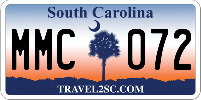SC license plate MMC072