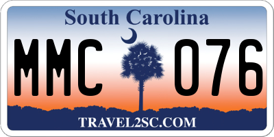 SC license plate MMC076