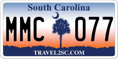 SC license plate MMC077