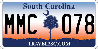 SC license plate MMC078