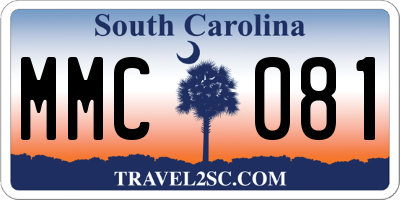 SC license plate MMC081