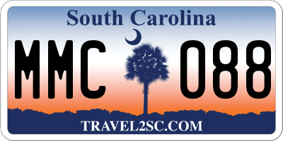 SC license plate MMC088