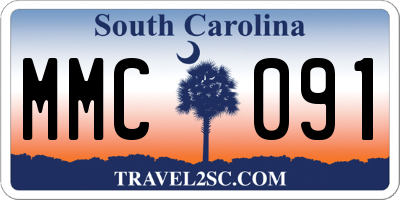 SC license plate MMC091