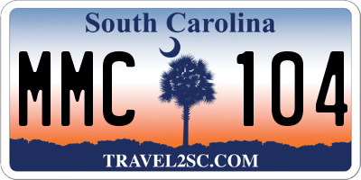 SC license plate MMC104