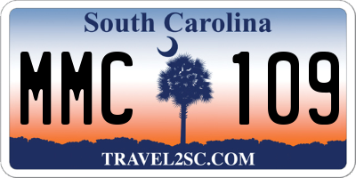 SC license plate MMC109