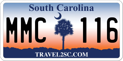 SC license plate MMC116