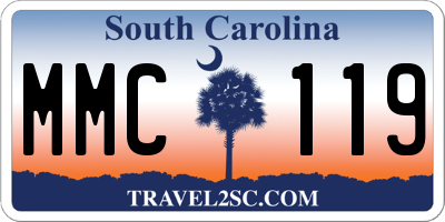 SC license plate MMC119