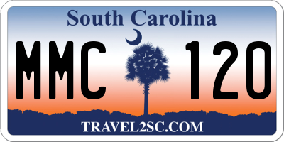 SC license plate MMC120