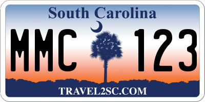 SC license plate MMC123