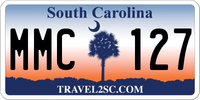 SC license plate MMC127