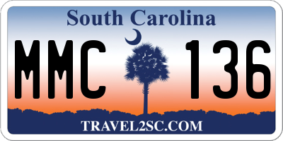 SC license plate MMC136