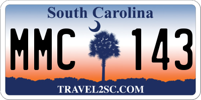 SC license plate MMC143