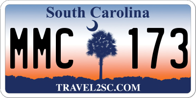 SC license plate MMC173