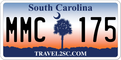SC license plate MMC175
