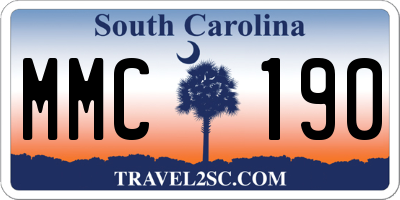 SC license plate MMC190