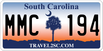 SC license plate MMC194