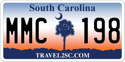 SC license plate MMC198