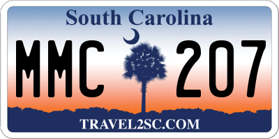 SC license plate MMC207