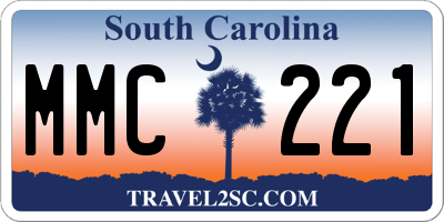 SC license plate MMC221