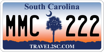 SC license plate MMC222