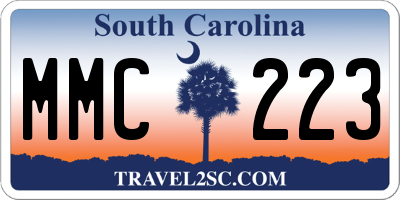 SC license plate MMC223