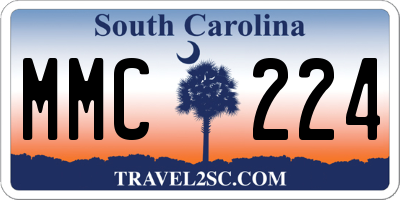 SC license plate MMC224