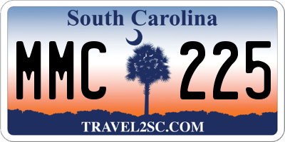 SC license plate MMC225