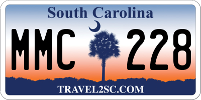 SC license plate MMC228