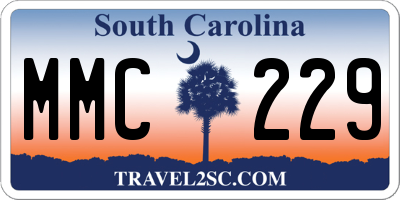SC license plate MMC229