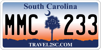SC license plate MMC233