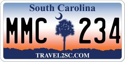 SC license plate MMC234