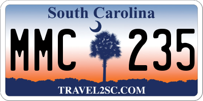 SC license plate MMC235