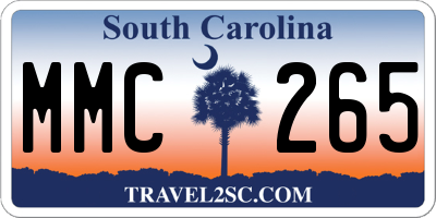 SC license plate MMC265
