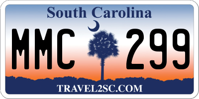 SC license plate MMC299