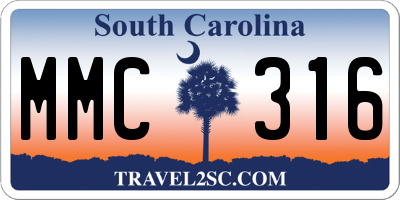 SC license plate MMC316