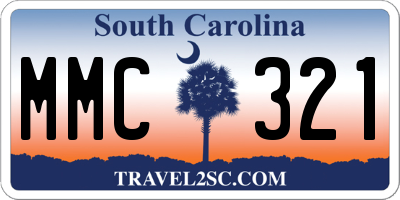 SC license plate MMC321
