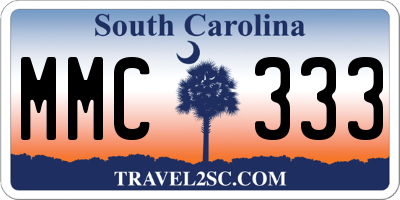 SC license plate MMC333