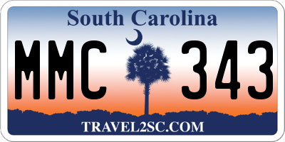 SC license plate MMC343