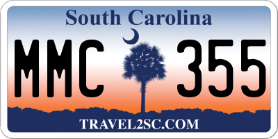 SC license plate MMC355