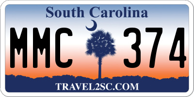 SC license plate MMC374